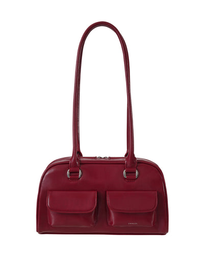 Stand Oil Chubby Bag — Glossy Bowling Crossbody — Red wine