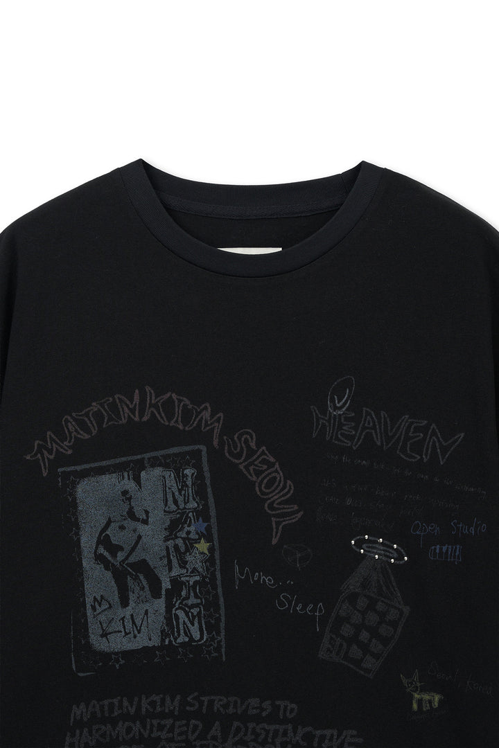 Matin Kim Graffiti Artwork Top — Black