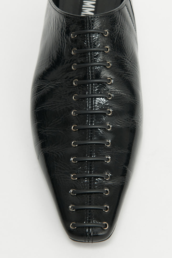 KIMMATIN Lace-Up Mule Loafers — Black
