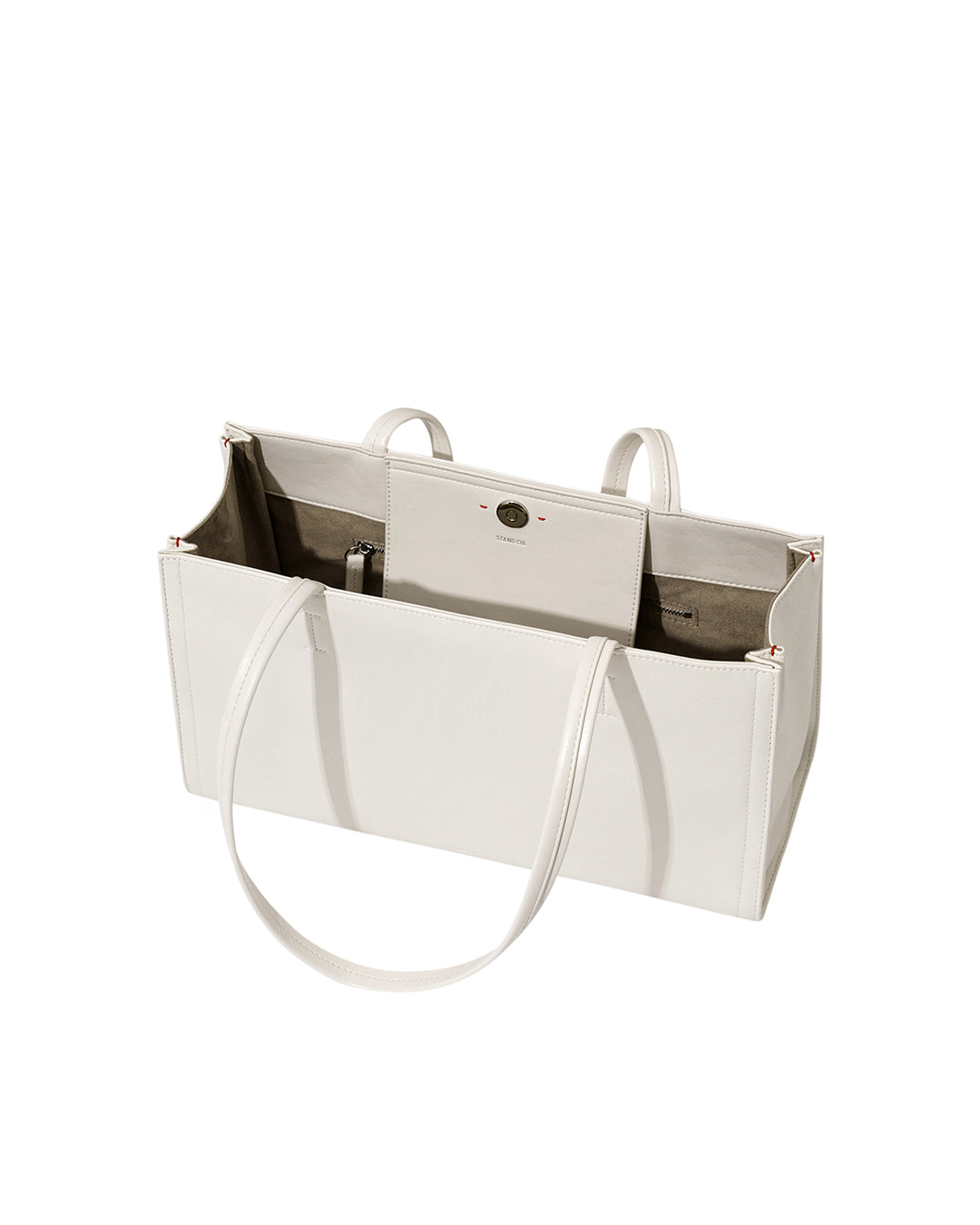 Stand Oil Oblong Bag — Sculptural Shoulder Crossbody — Cream