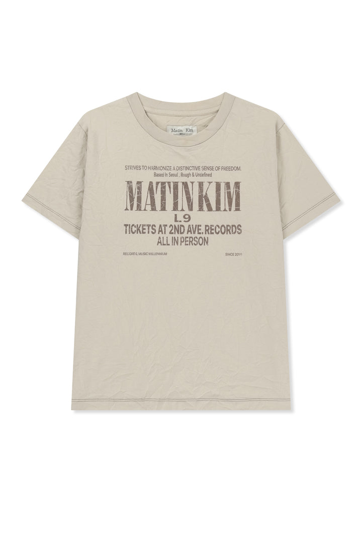 Matin Kim Lettering Graffiti Crease Top — Beige