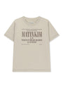 Matin Kim Lettering Graffiti Crease Top — Beige