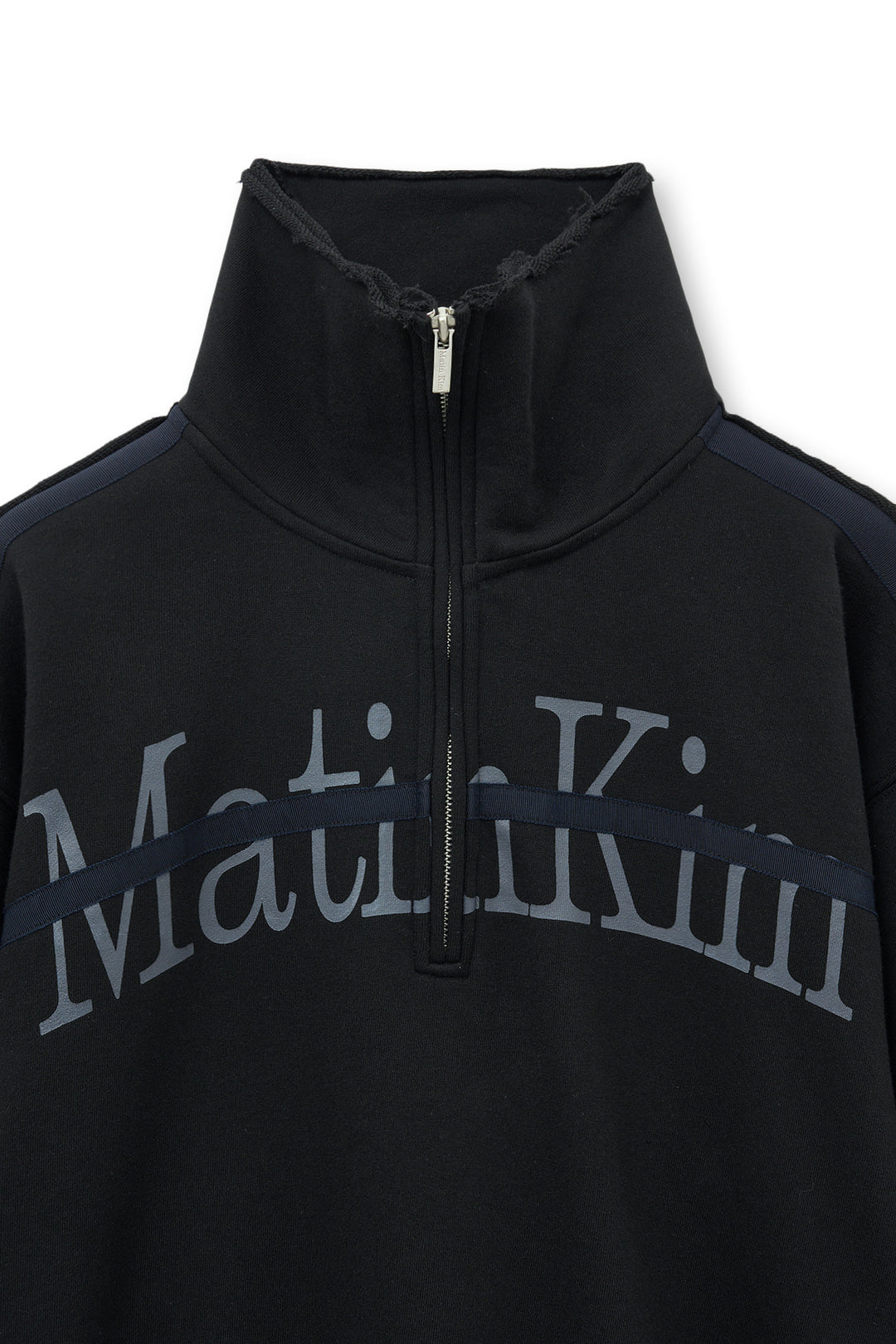 Matin Kim Cut Out Half Zip Sweatshirt — Black