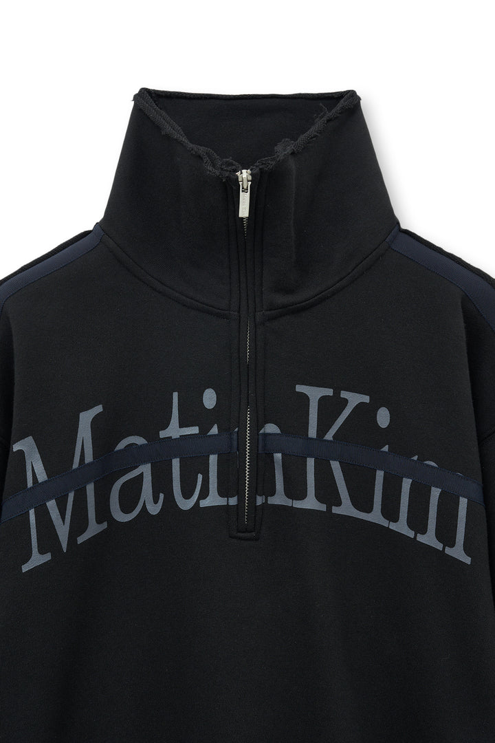 Matin Kim Cut Out Half Zip Sweatshirt — Black