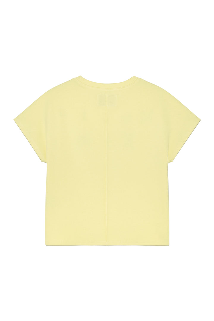 Matin Kim Pintuck Layered Slim Crop Top — Yellow