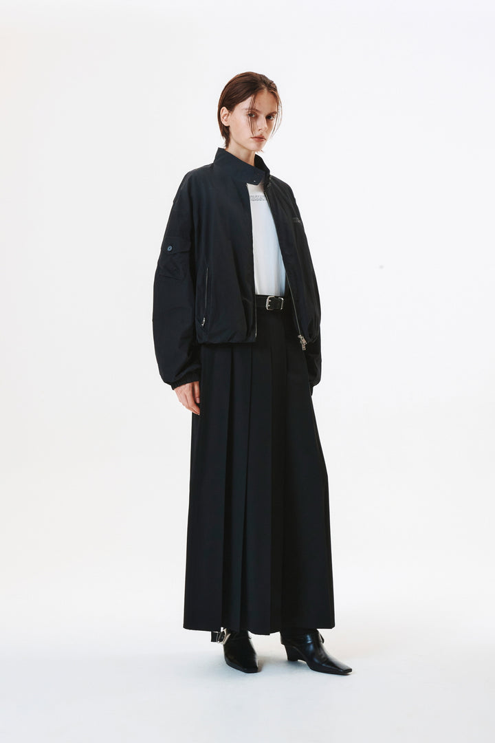KIMMATIN Logo Embroidery Balloon Jumper — Black