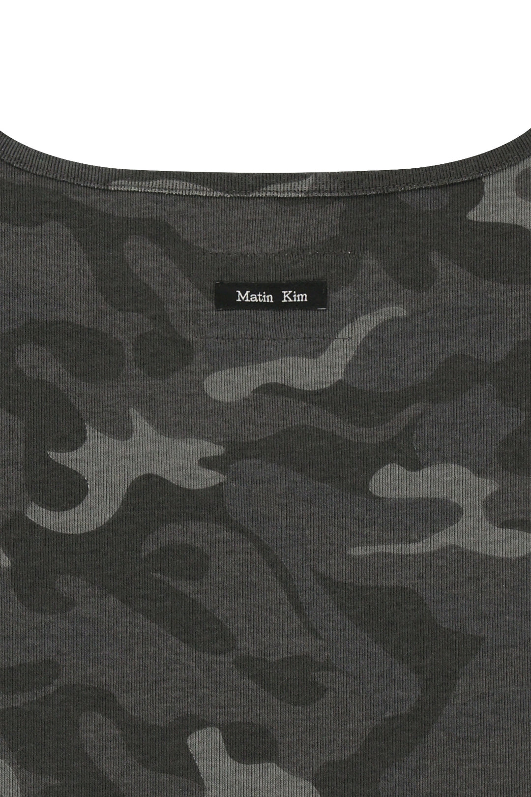 Matin Kim Square Neck Cropped Tank — Charcoal