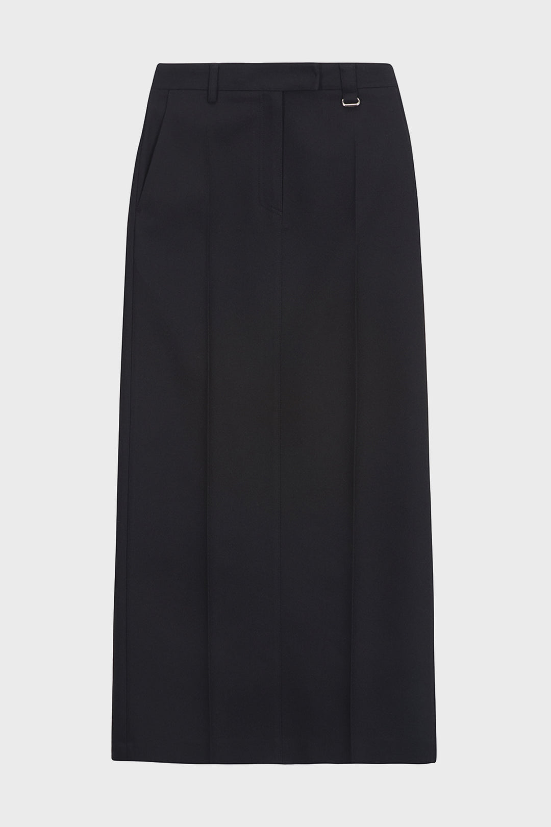 KIMMATIN Back Double Waist Maxi Skirt — Black
