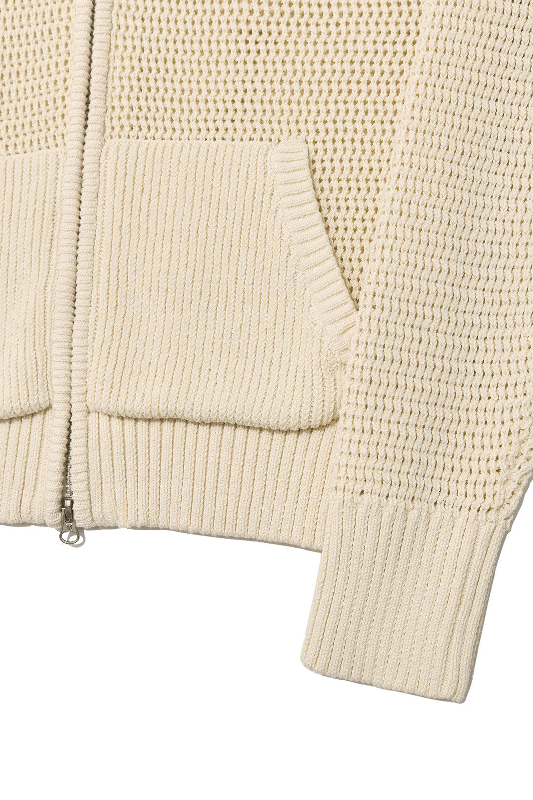 Matin Kim Two Tone Mesh Knit Hoody — Ivory