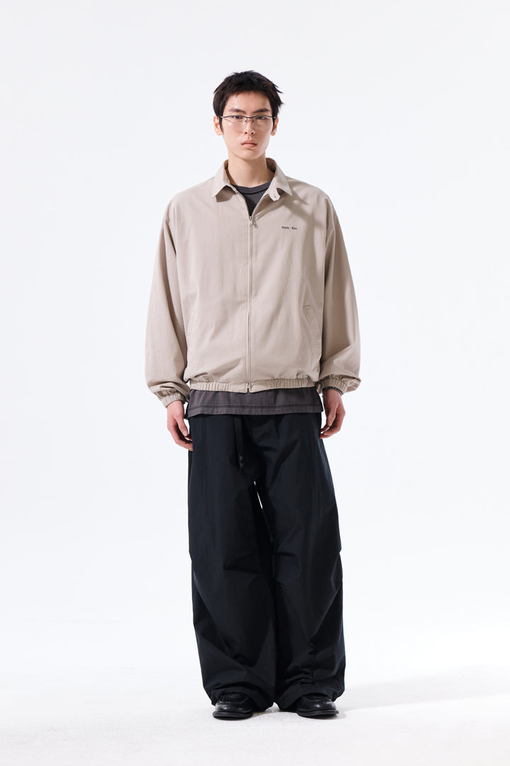 Matin Kim Small Logo Cotton Zip-Up Jumper — Beige
