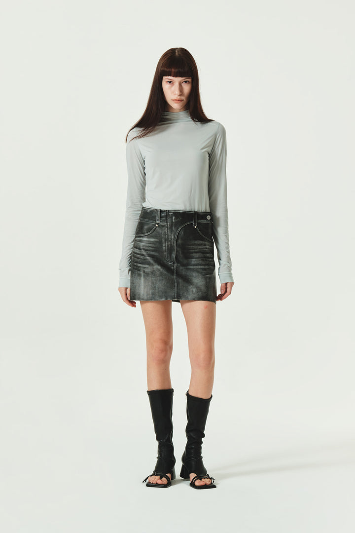 KIMMATIN Half Neck Light Long Sleeve Top — Mint