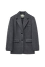 Matin Kim Hairy Overfit Stitch Single Jacket — Gray