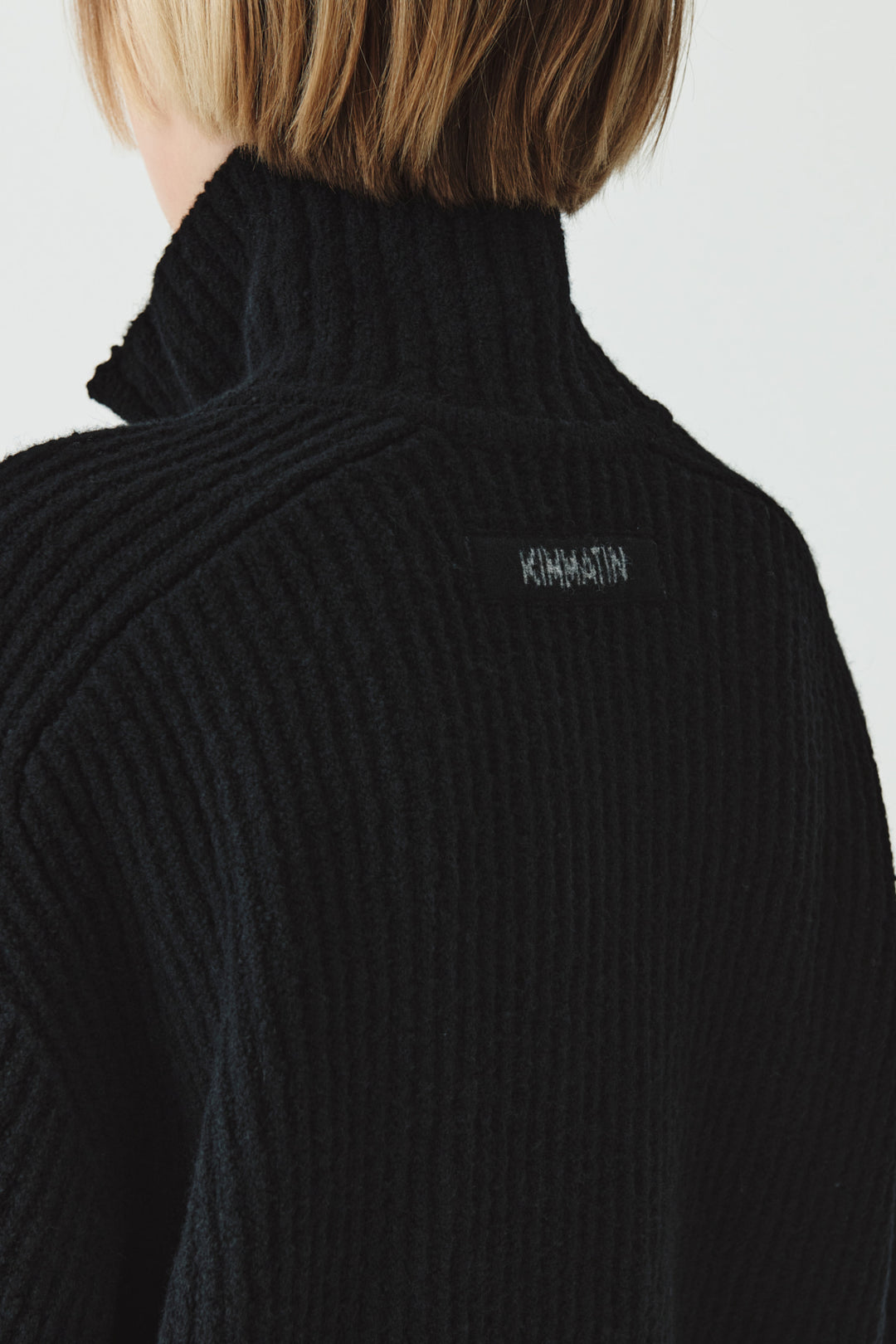 KIMMATIN High Neck Zip Up Cardigan — Black