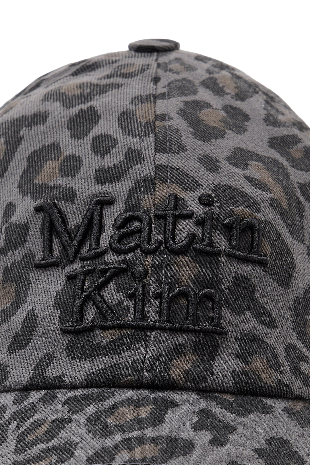 Matin Kim Leopard Volume Logo Ball Cap Dark — Gray