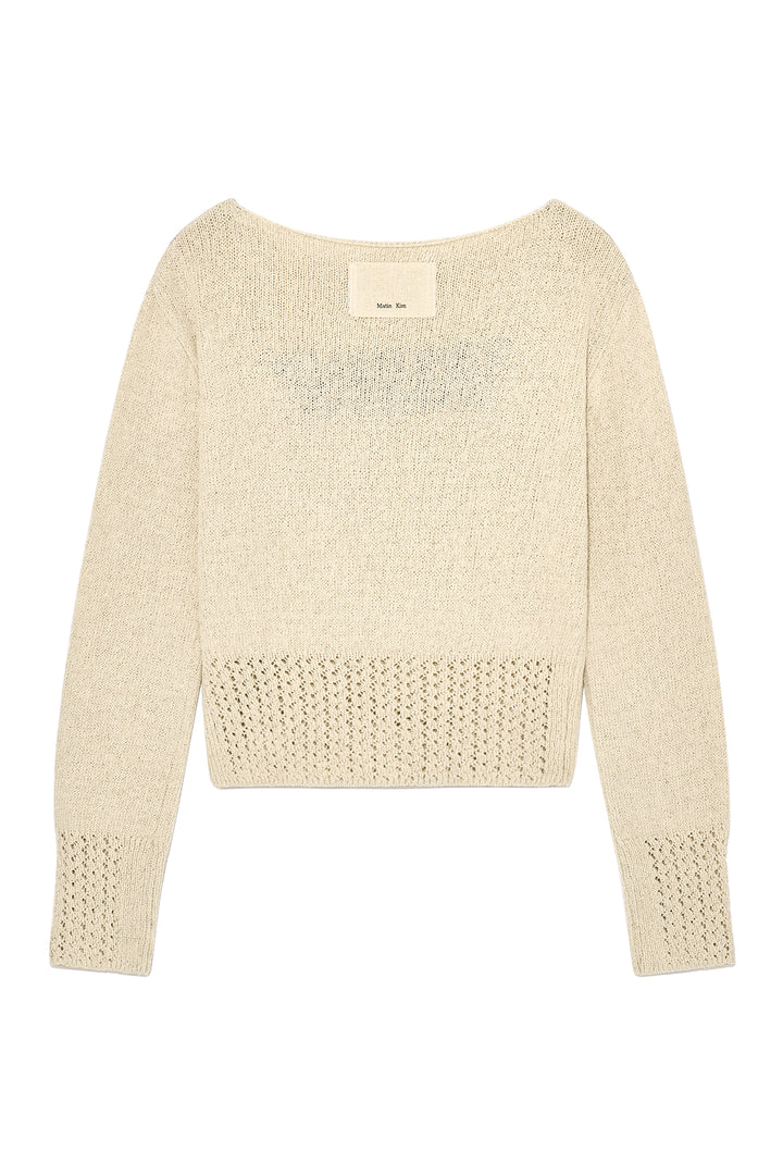 Matin Kim Punching Point Pullover — Ivory
