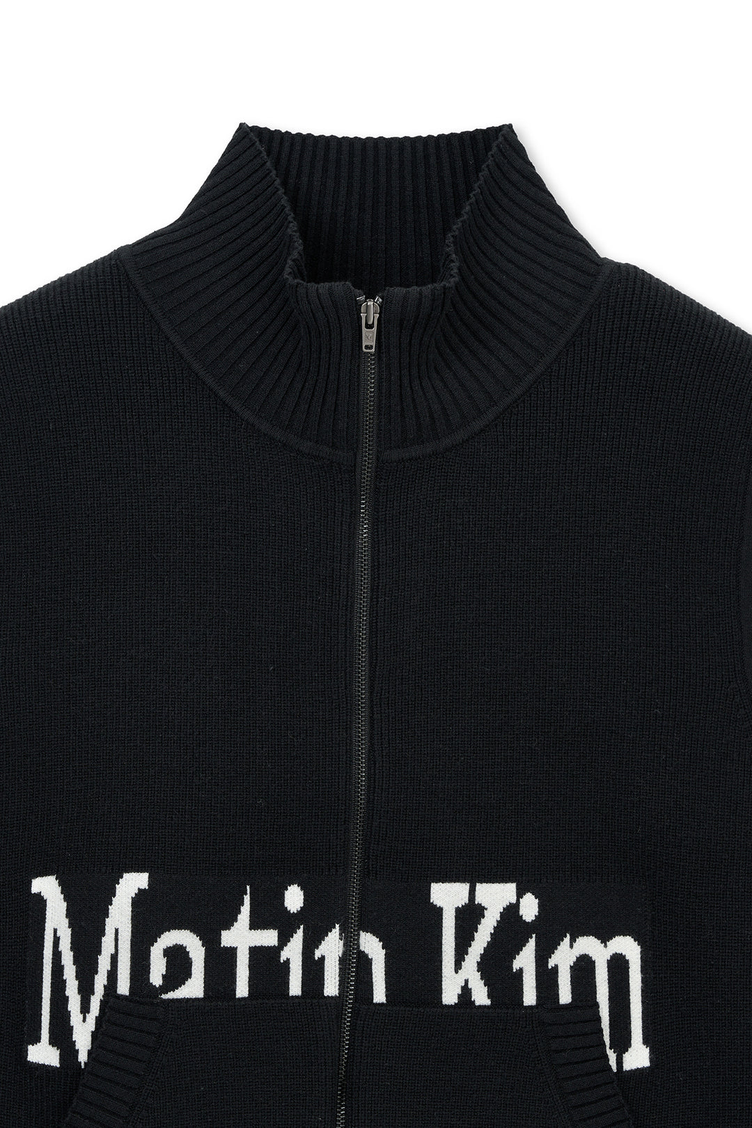 Matin Kim Spell Point Knit Zip Up Vest — Black