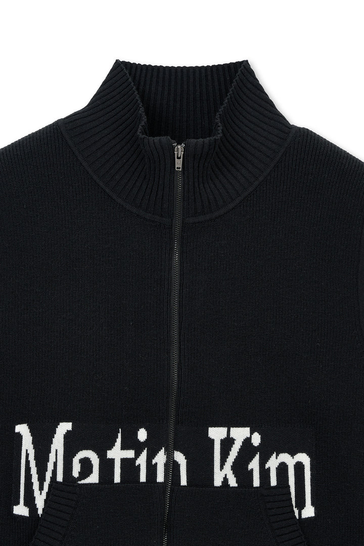 Matin Kim Spell Point Knit Zip Up Vest — Black