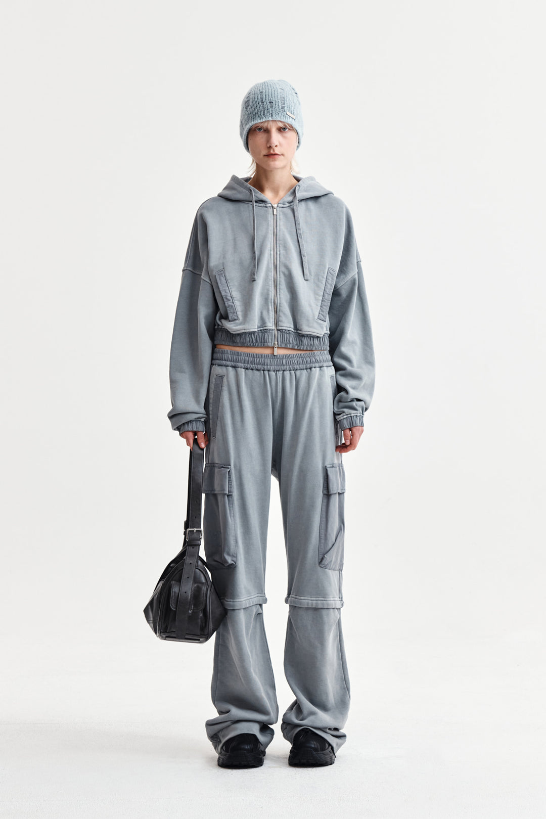 Matin Kim Pigment Dyed Cargo Pants — Light Grey