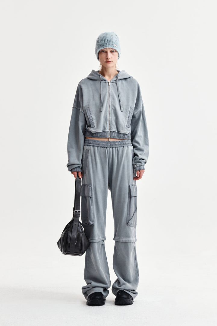 Matin Kim Pigment Dyed Cargo Pants — Light Grey
