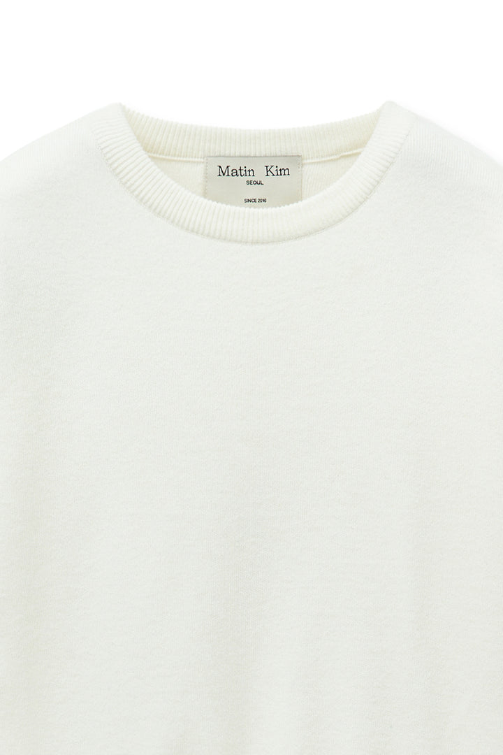 Matin Kim Detachable Skirt Knit Pullover — Ivory