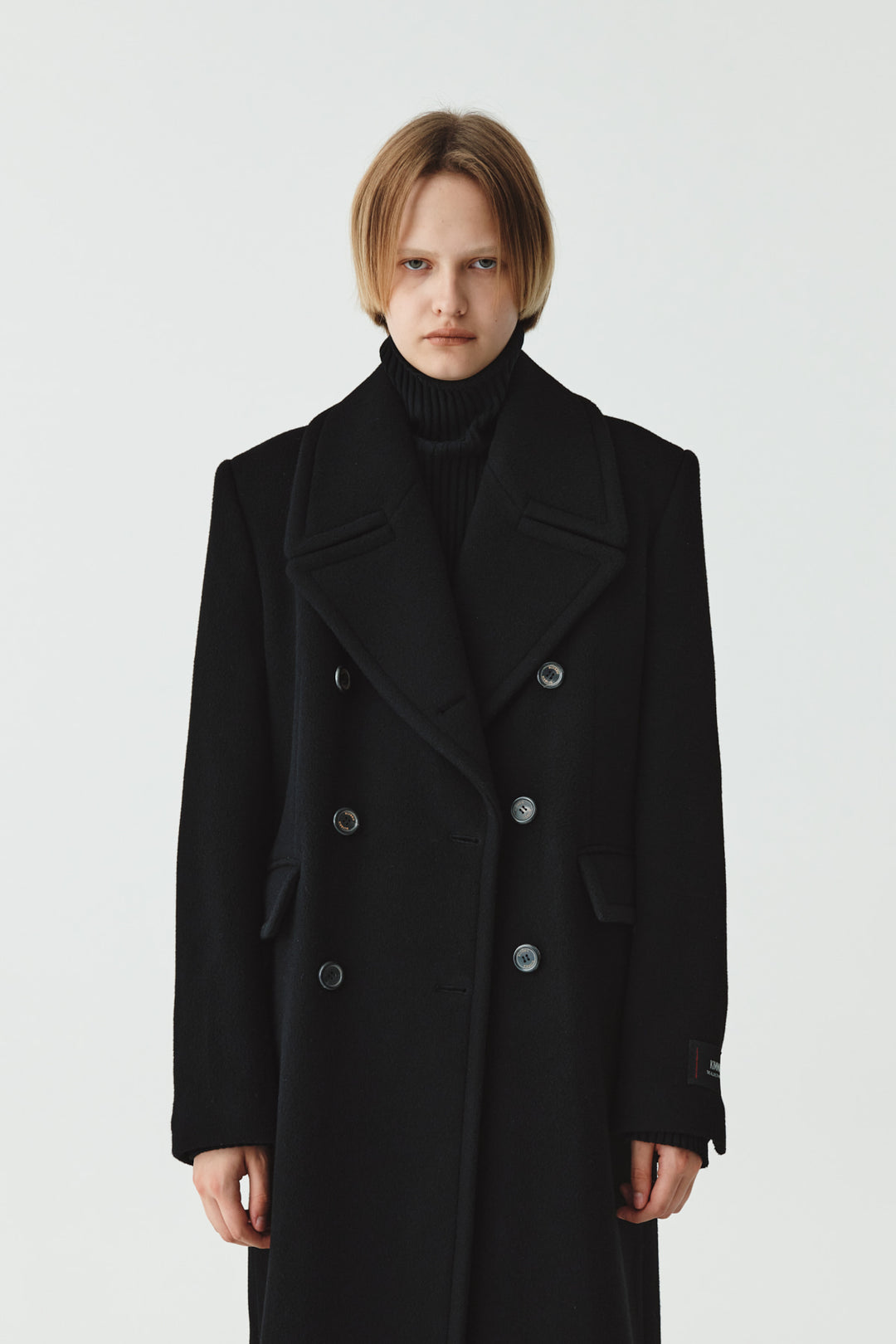KIMMATIN Wool Cashmere Maxi Double Coat — Black