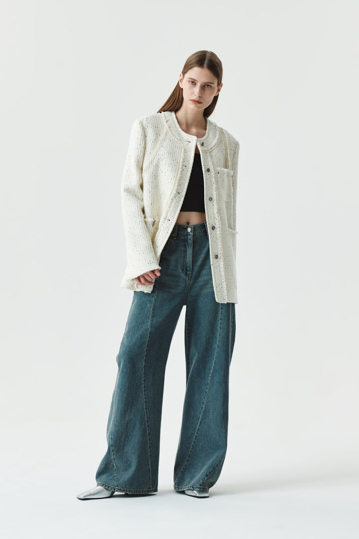 KIMMATIN Line Point Drapery Denim — Blue