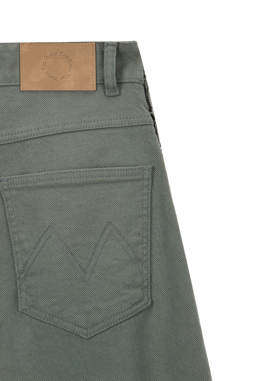 Matin Kim Color Point Washed Denim — Khaki