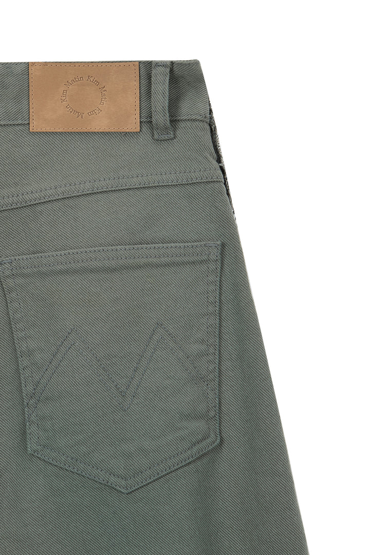 Matin Kim Color Point Washed Denim — Khaki