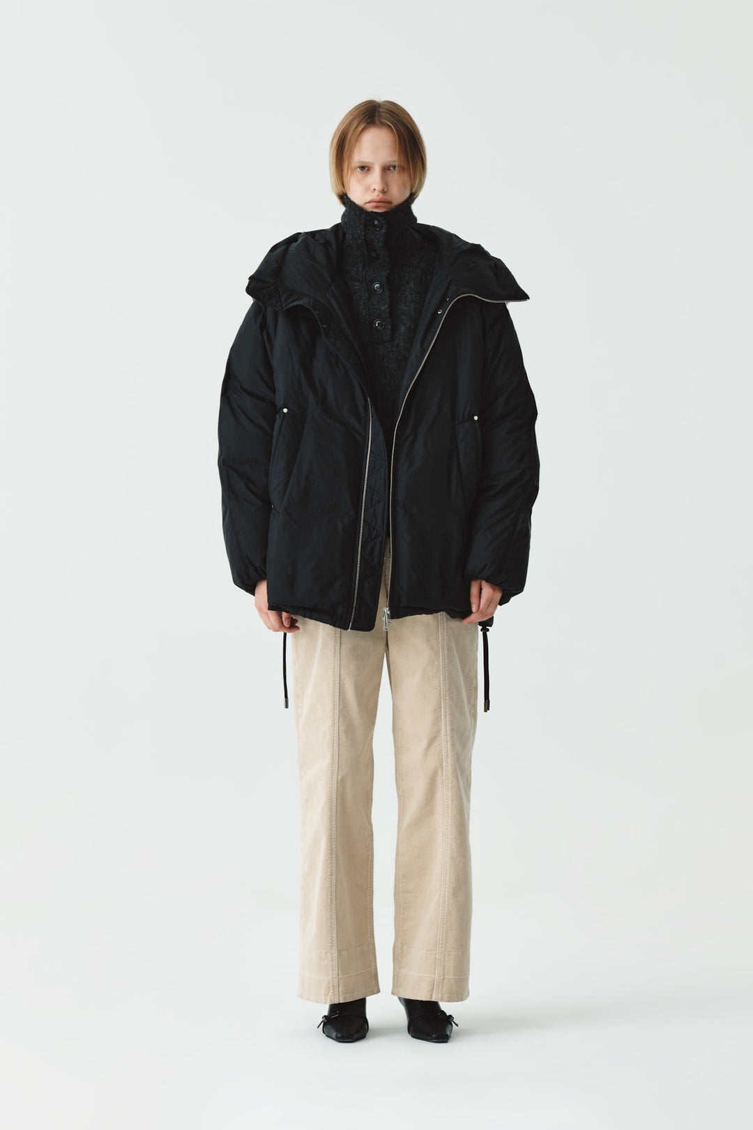 KIMMATIN Logo Padded Goose Down Jumper — Black