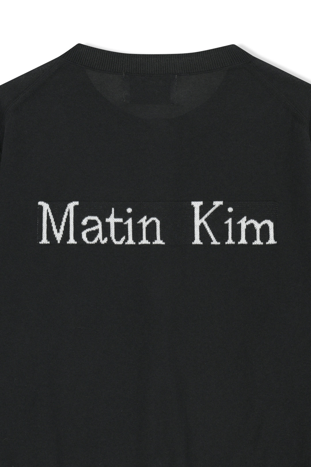 Matin Kim Back Logo Sheer Cardigan — Black