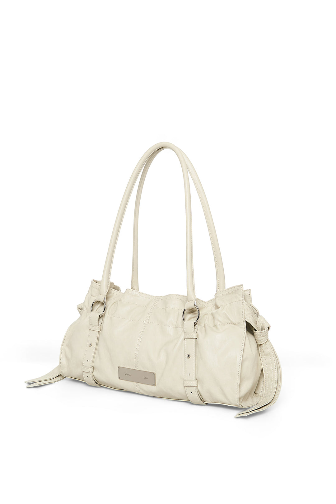 Matin Kim Shirring Tie Buckle Shoulder Bag — Beige