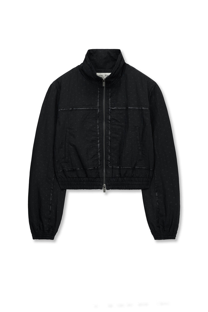 Matin Kim Cropped Embroidery Back Logo Jumper — Black