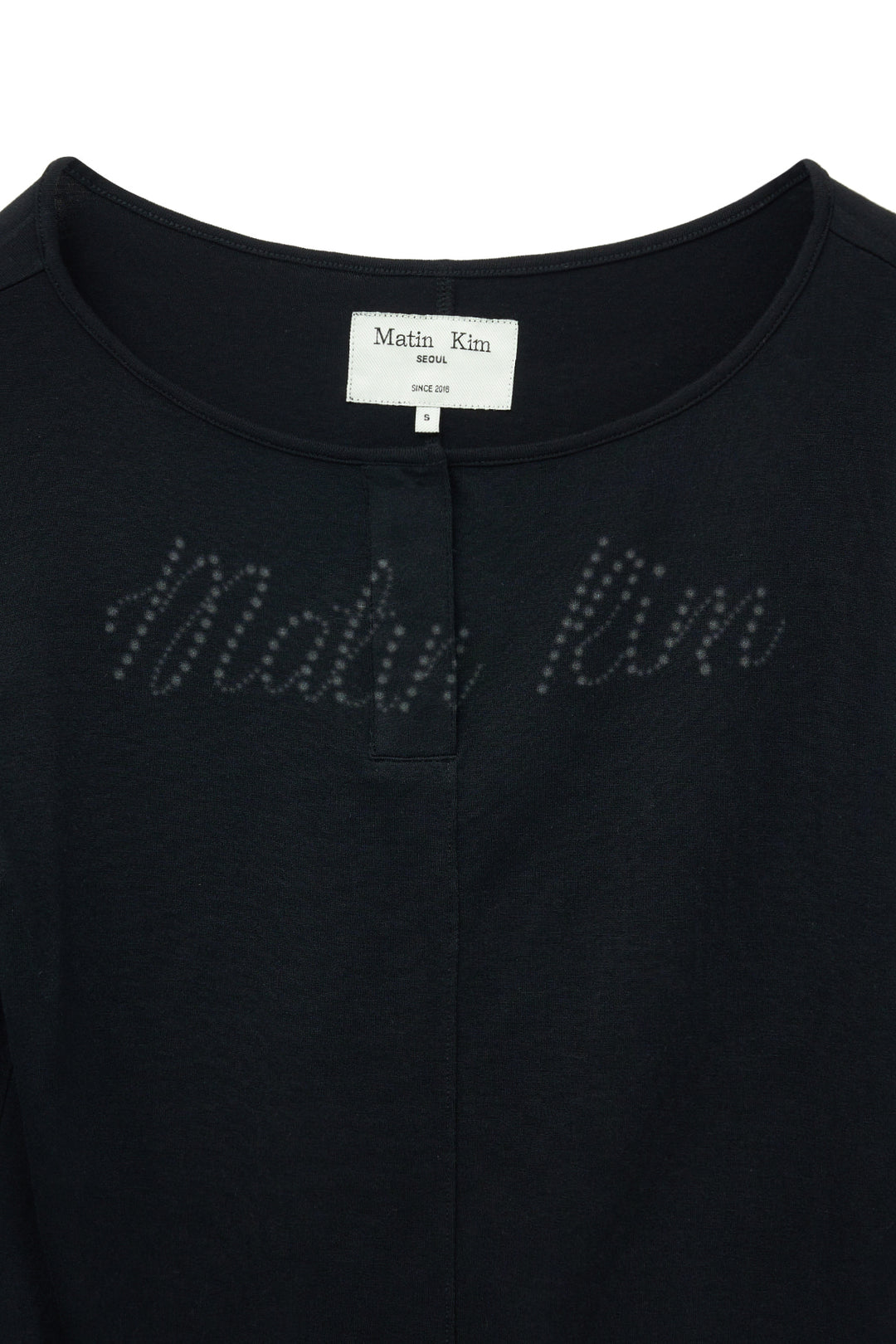 Matin Kim Henley Neck Shirring Top — Black
