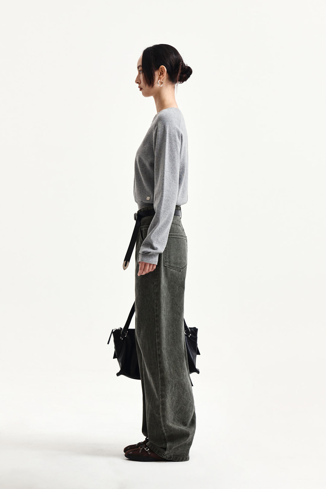 Matin Kim Raglan Sleeve Knit Pullover — Gray