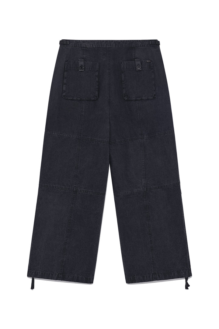 Matin Kim Patch Point Washed Cotton Pants — Charcoal