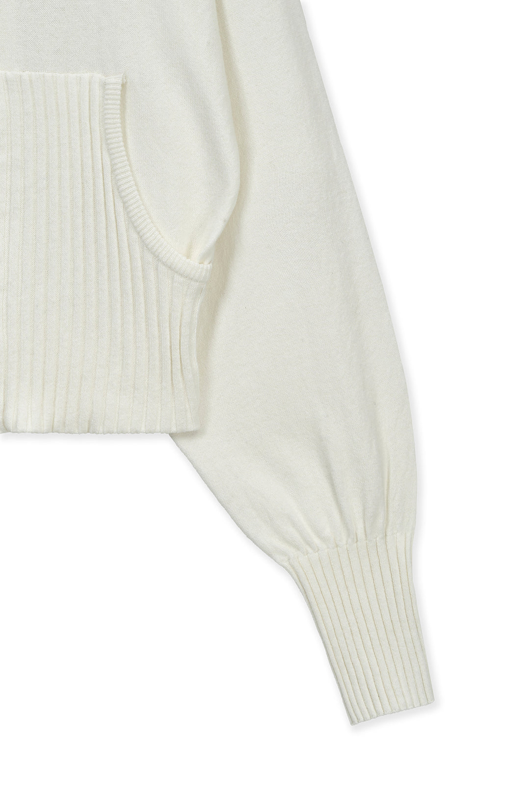 Matin Kim High Neck Embroidered Logo Zip Up — Ivory