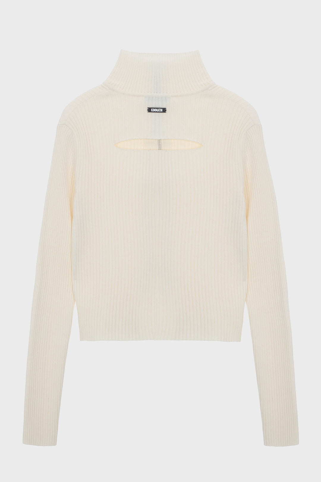 KIMMATIN High Neck Two Way Zip Cardigan — Ivory