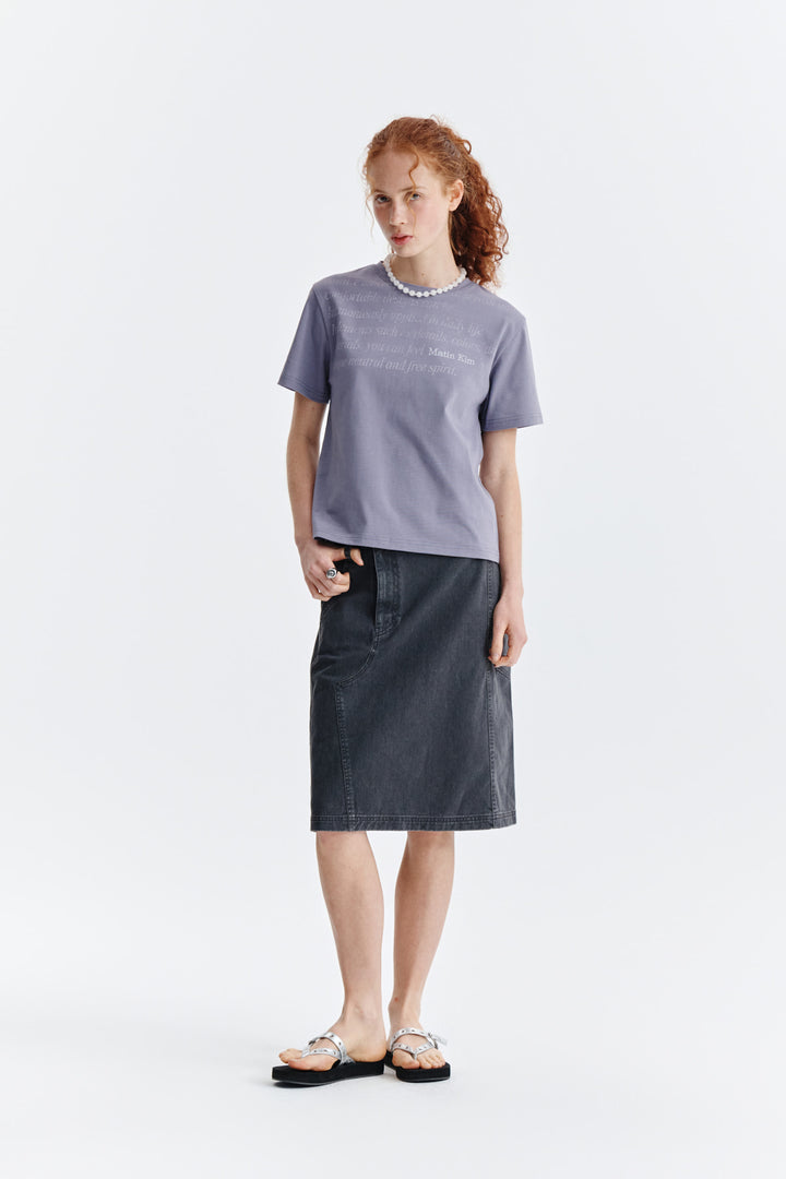 Matin Kim Logo Point Lettering Graphic Top — Purple