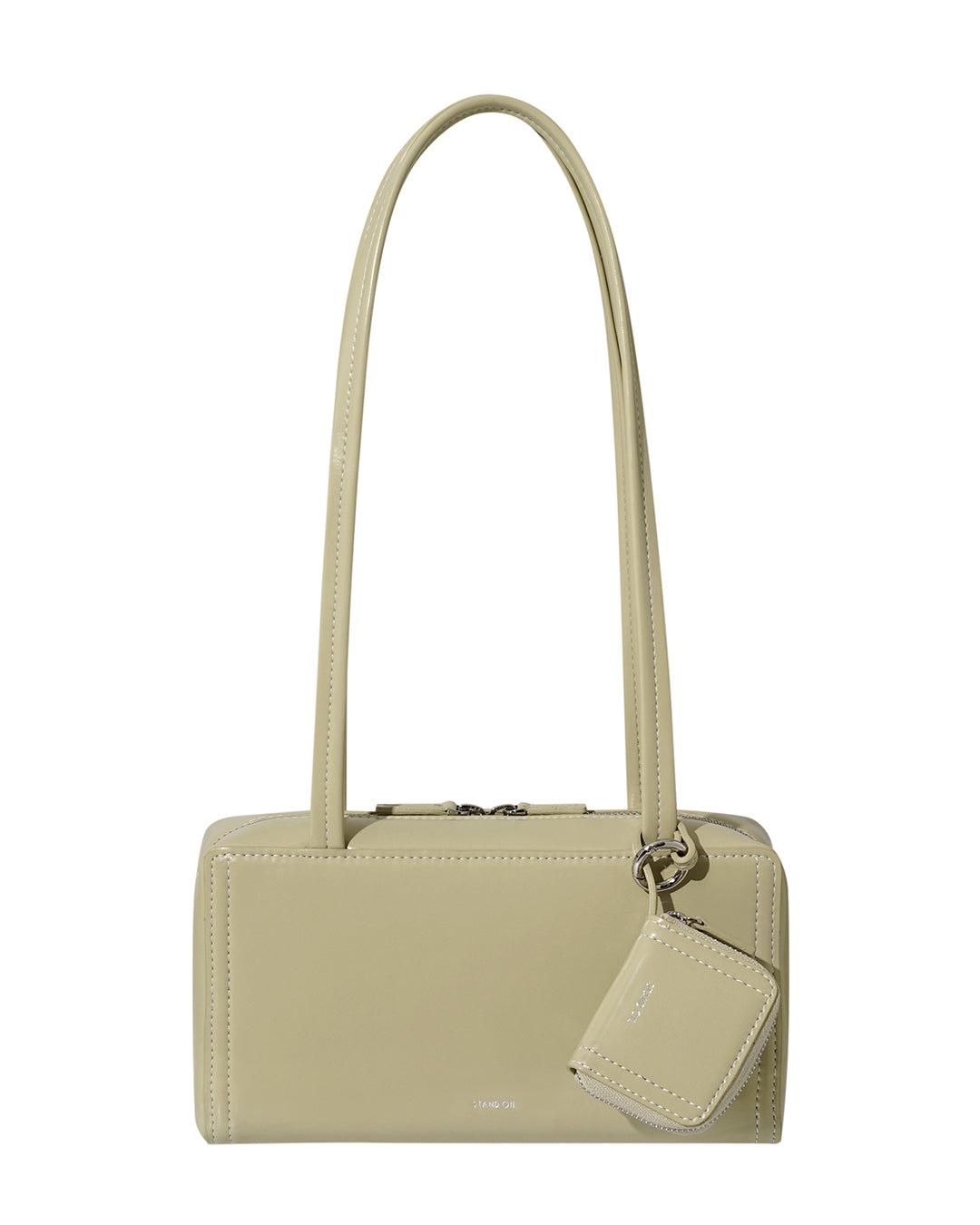 Stand Oil Post Bag — Square Box Shoulder Bag — Sand
