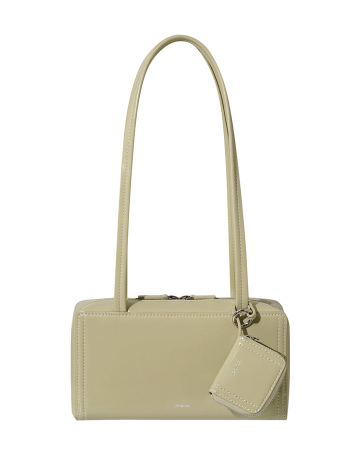 Stand Oil Post Bag — Square Box Shoulder Bag — Sand