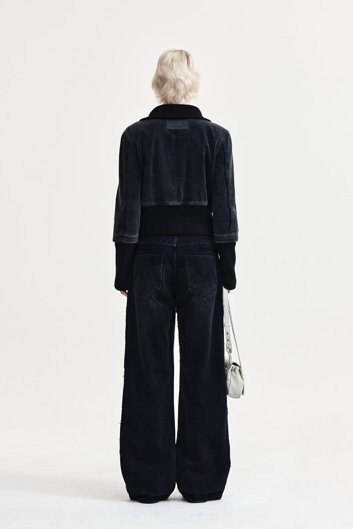 Matin Kim Western Straight Fit Denim — Black