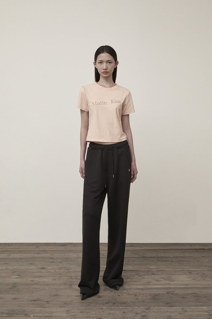 Matin Kim Back Pocket Glitter Sweatpants — Black