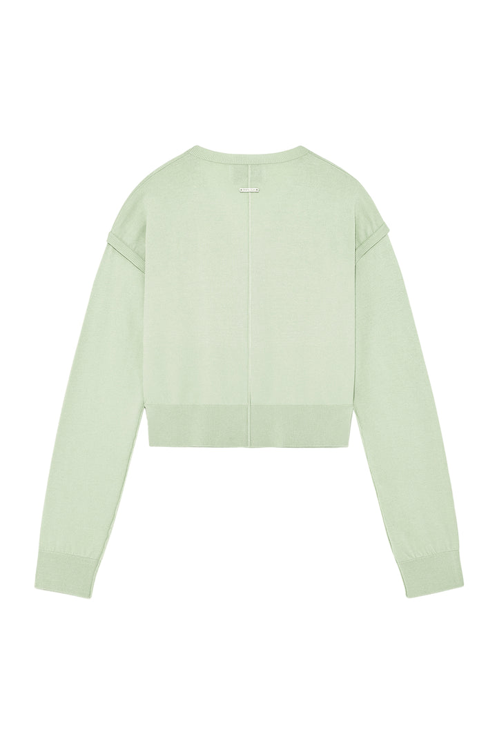 Matin Kim Slit Detail Button Cardigan — Mint