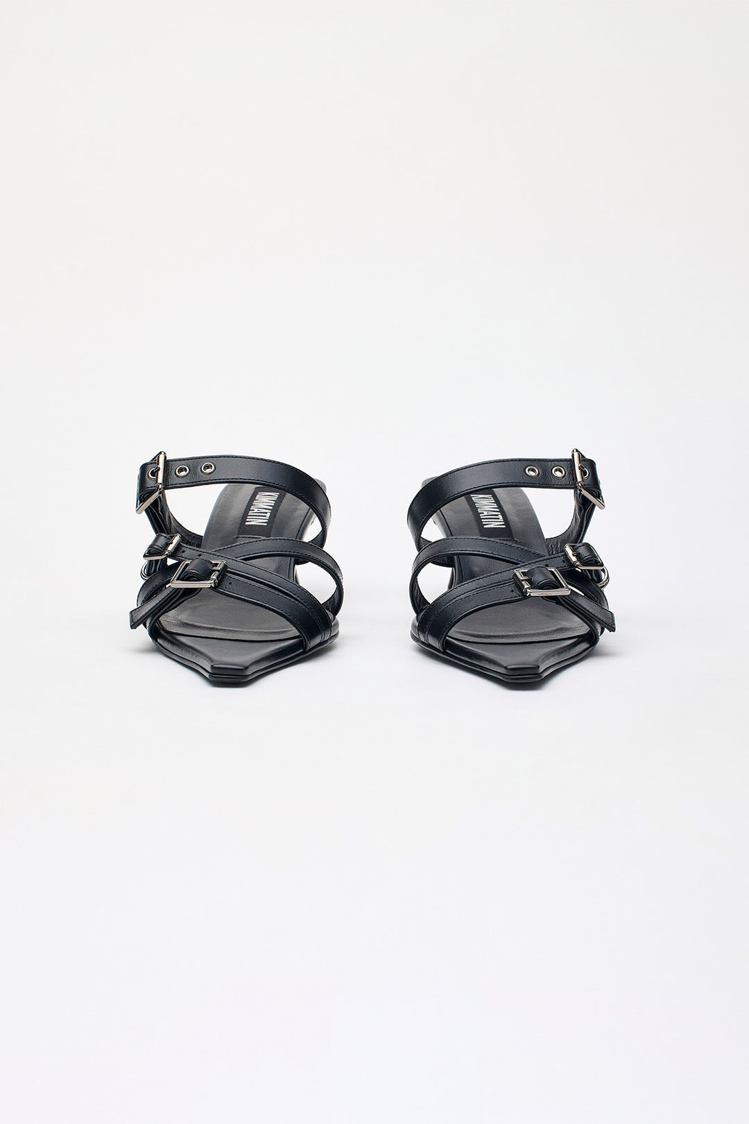 KIMMATIN Buckle Strap Sandal Heels — Black