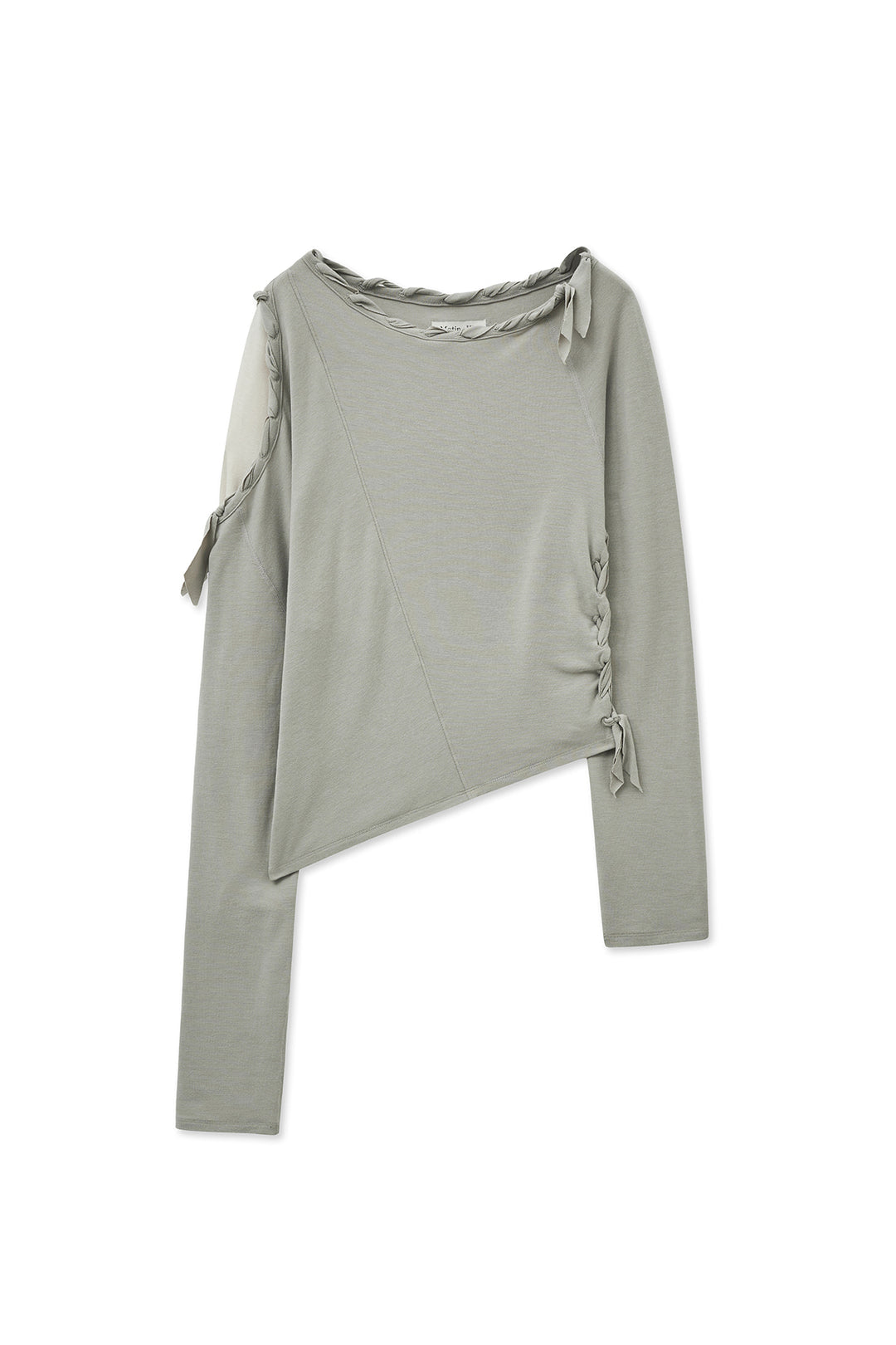 Matin Kim Weaving Long Sleeve Top — Light Grey