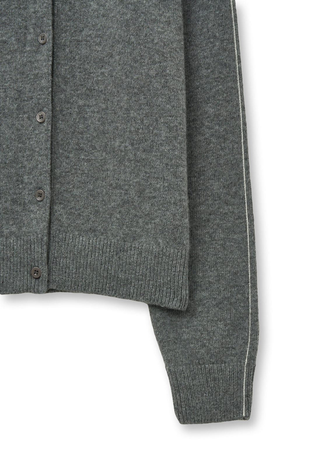 Matin Kim Cashmere Blended Round Knit Cardigan — Gray