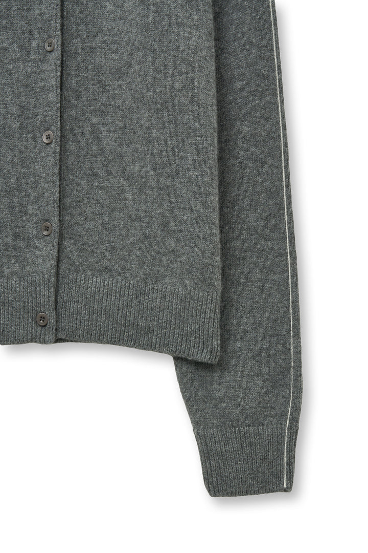 Matin Kim Cashmere Blended Round Knit Cardigan — Gray