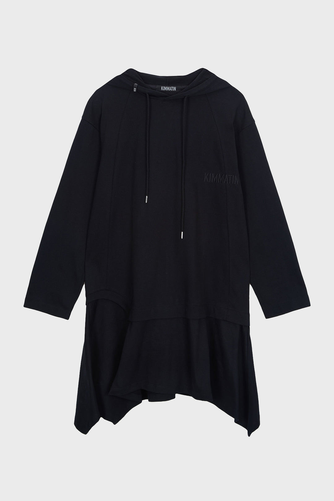 KIMMATIN Back Open Hoody Jersey Dress — Black