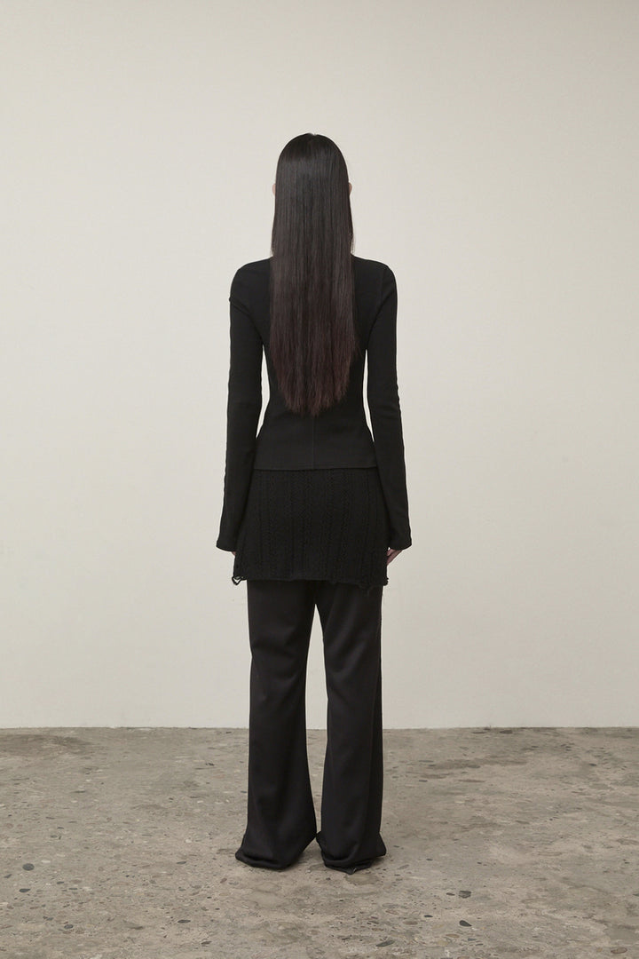 Matin Kim Snap Detail Slim Top — Black
