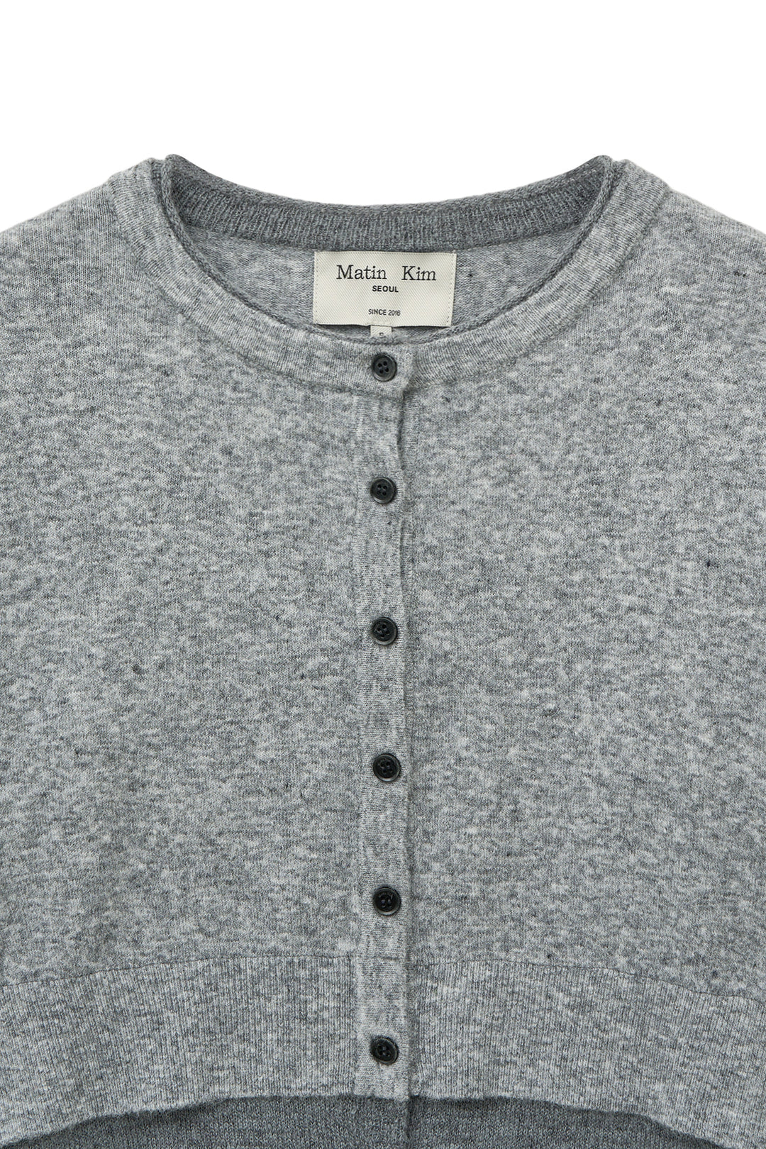 Matin Kim Layered Texture Knit Cardigan — Gray